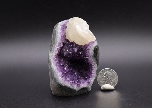 Purple Amethyst And Calcite Cut Base