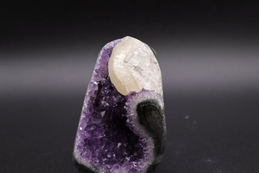 Purple Amethyst And Calcite Cut Base